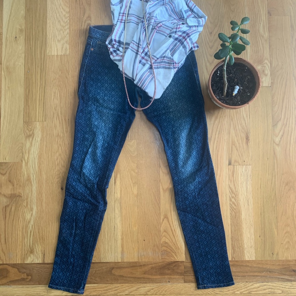 Ditto Made in the USA Blue Printed Jeggings